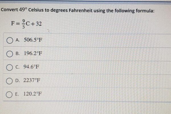 Get most out of 49 celsius to fahrenheit