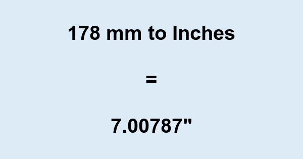 178 mm to inch