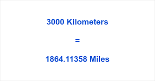 3 000 kilometers to miles