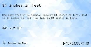 34 inches in feet